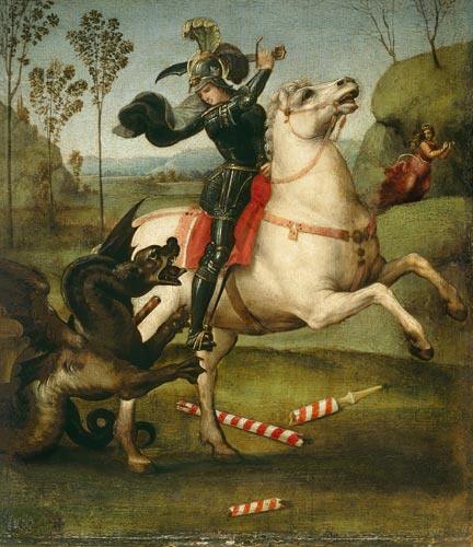 Raffaello Santi: St. George Struggling with the Dragon - Szent György legyőzi a sárkányt